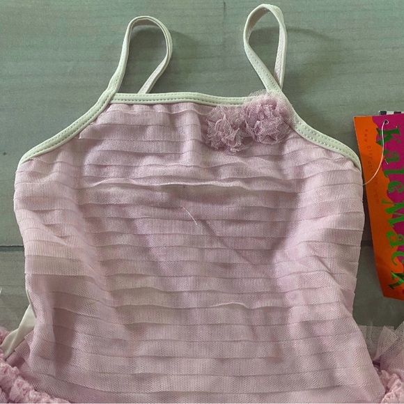 NWT Kate Mack Pink Tulle Ruffle One Piece Swimsuit - Picture 2 of 4